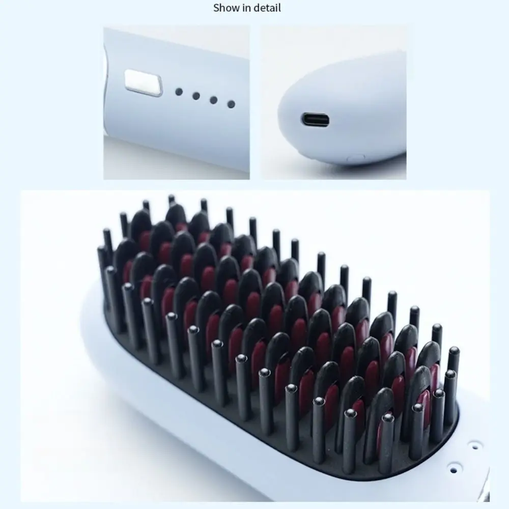 

Negative Ion Heating Straightening Comb Long Lasting Straight Roll Dual-Purpose Charging Straight Hair Comb Lightweight Portable