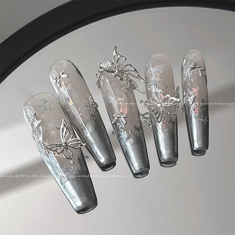 1 zak 3D-legering holle vlinder nail art bedels edelstenen vlinder nageldecoratie luxe kristallen strass steentjes voor nagelontwerp