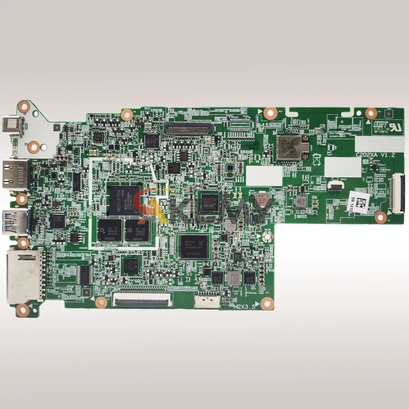 C202XA Laptop Motherboard For ASUS Chromebook C202X C202XA Notebook Mainboard With MT8173C 100% tests OK fast shipping stk