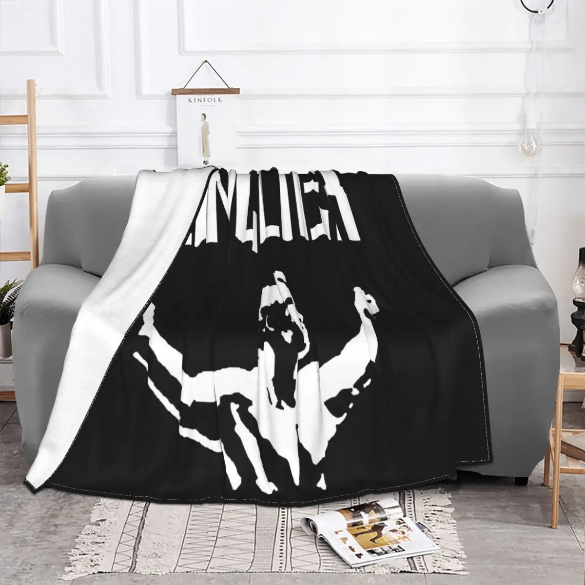 Arnold Claims Conquer Pose Gym Lifting Workout Flag Women Men Oversize Style Slim Fit Throw Blanket