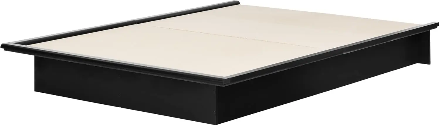 South Shore Step One Platform Bed with Storage, Full 54-Inch, Pure Black
