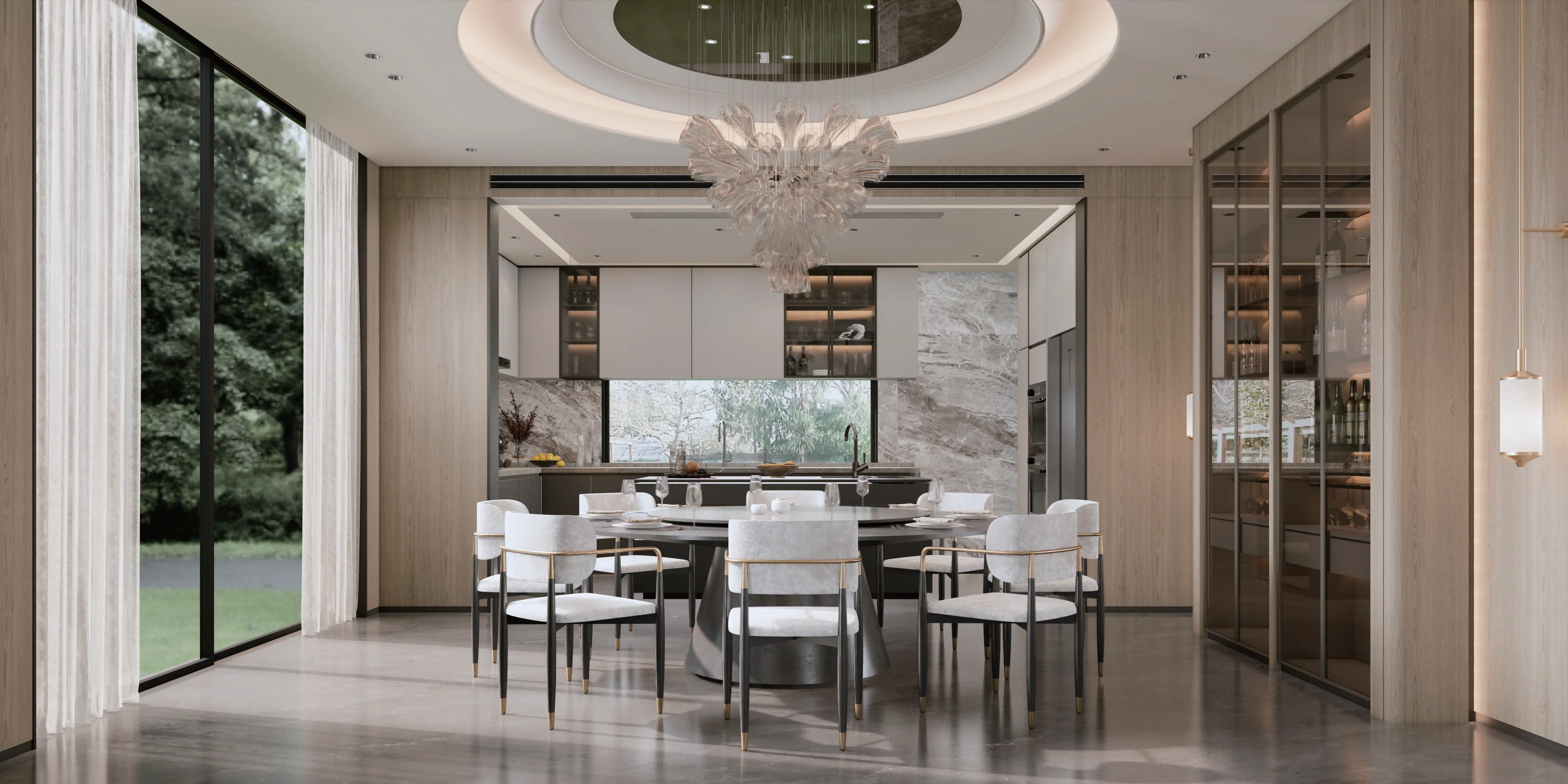 Luxury Whole House Custom Furniture Villa Built-in Wardrobe Kitchen Cabinet TV Cabinet Custom Size OEM ODM