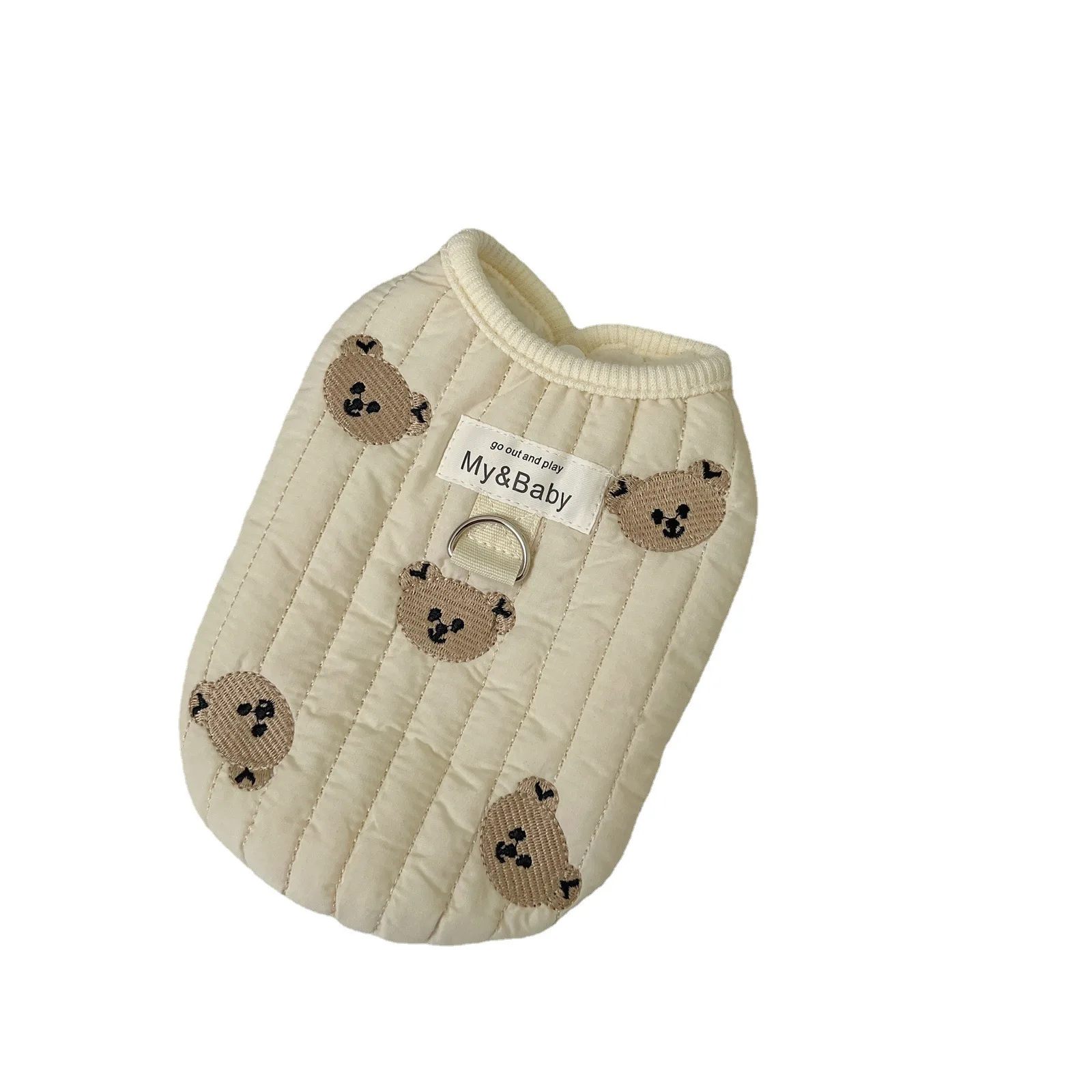 Winter Thickened Teddy Dogs Cat Puppy Clothes Pet Sleeveless Plus Velvet Vest Printing Cartoon Bear Rabbit Pet Coat Dog Costume