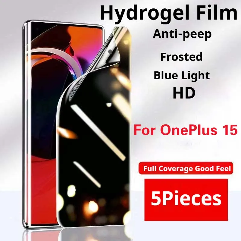 

OnePlus15 Защитная пленка для экрана OnePlus 15 Матовая гидрогелевая пленка 1 + 15, полное покрытие, мягкий HD, защита от подглядывания синего света 1 + 15