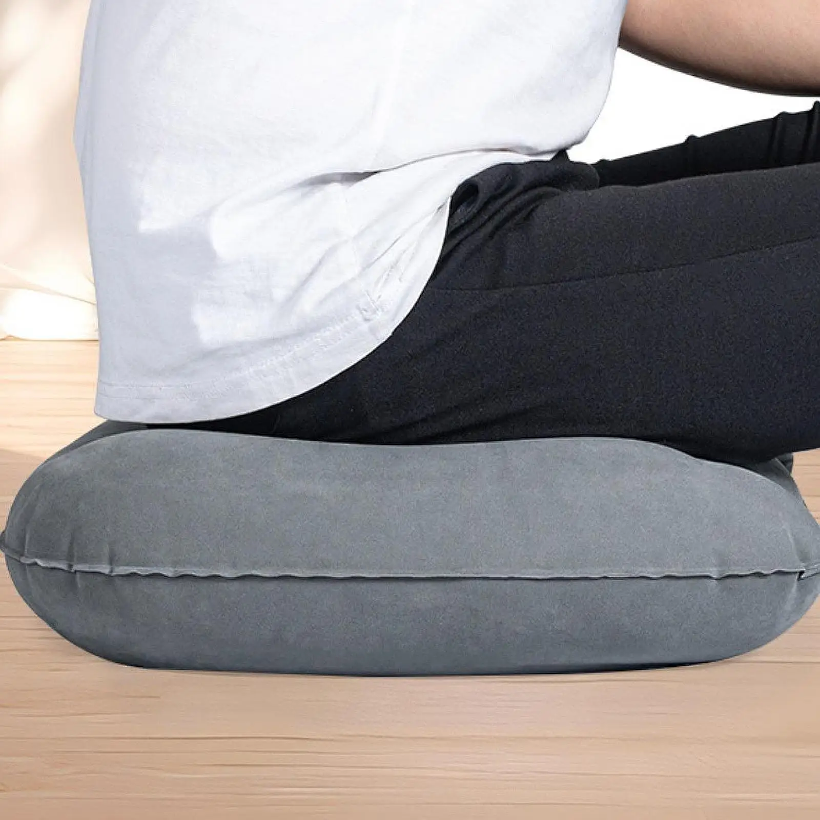 Comfortable Tailbone Relief Donut Seat Cushion Inflatable Sitting Pad Support for Car Office Chair Travel