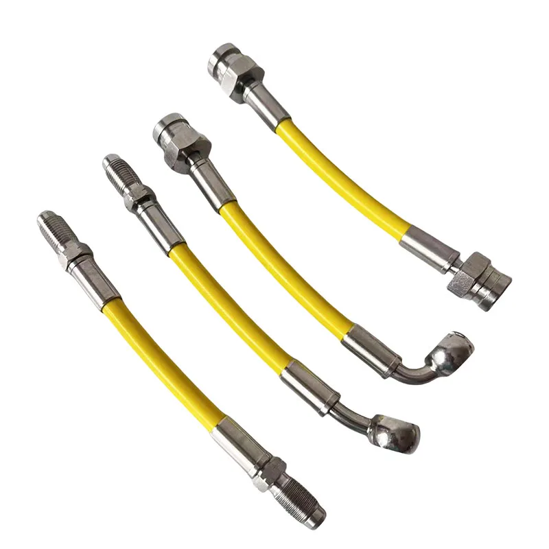 Stainless Steel Banjo Joint 10mm Racing Yellow Disc Brake Clutch Oil Pipe AN3 Male Female M10x1 Motorcycle Hydraulic Brake Hose