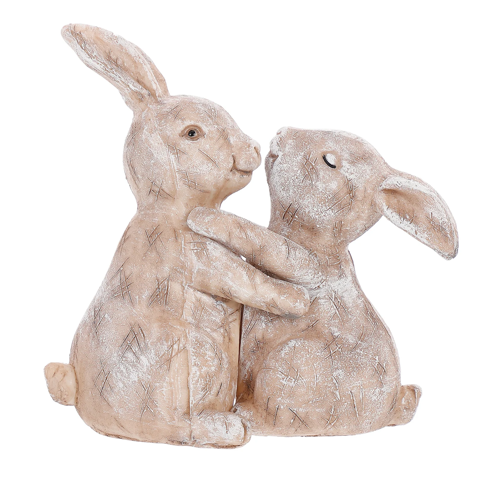 Couple Hugging Resin Rabbit Lawn Figure Decoration Bunny Sculpture Artware Garden Rabbit Statue nament