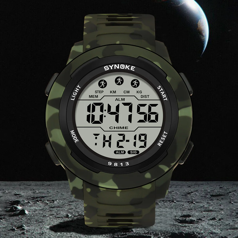 Digital Watch For Men Outdoor Military Fashion Retro Men Watch Sports Waterproof Men Watch Multifunctional Luminous Synoke