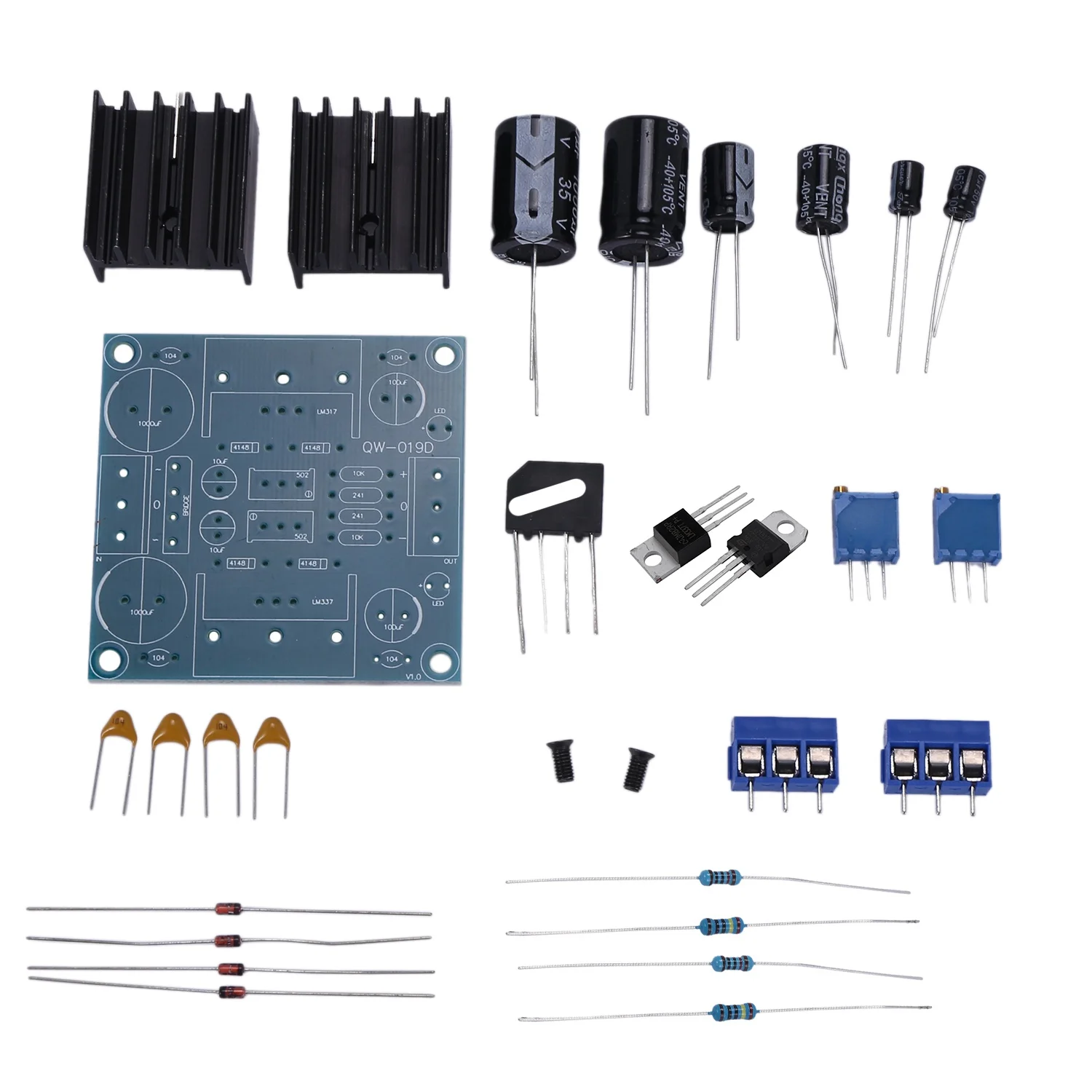 RISE LM317 LM337 Positive and Negative Dual Power Adjustable Power Supply Board Diy Kit