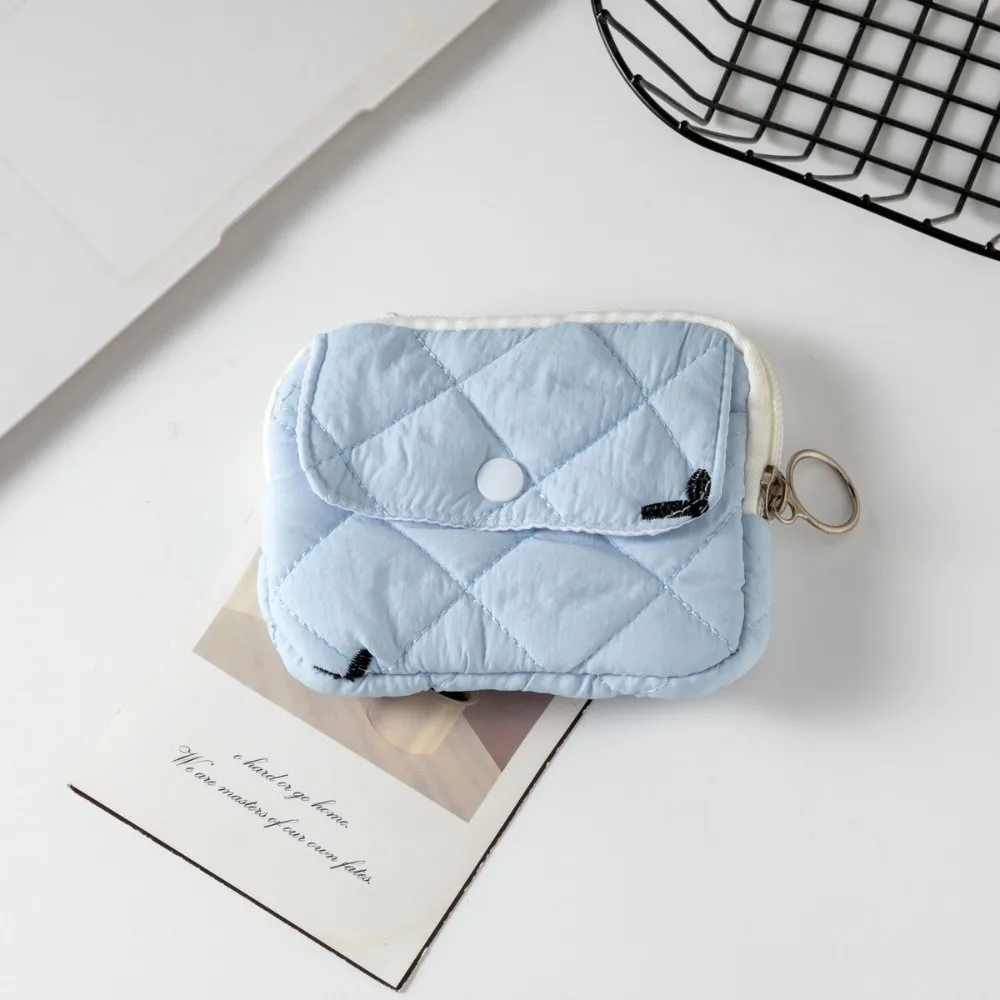 Cute Cartoon Floral Coin Purse Bow Print Storage Bag Multifunctional Document Bag Card Bag Key Coin Purse