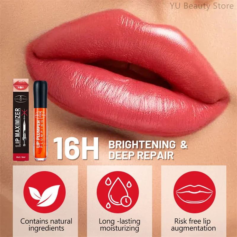 Suero labial de volumen extremo, potenciador de brillo instantáneo, Aceite hidratante Sexy, reparación de líneas de desvanecimiento, ilumina los labios