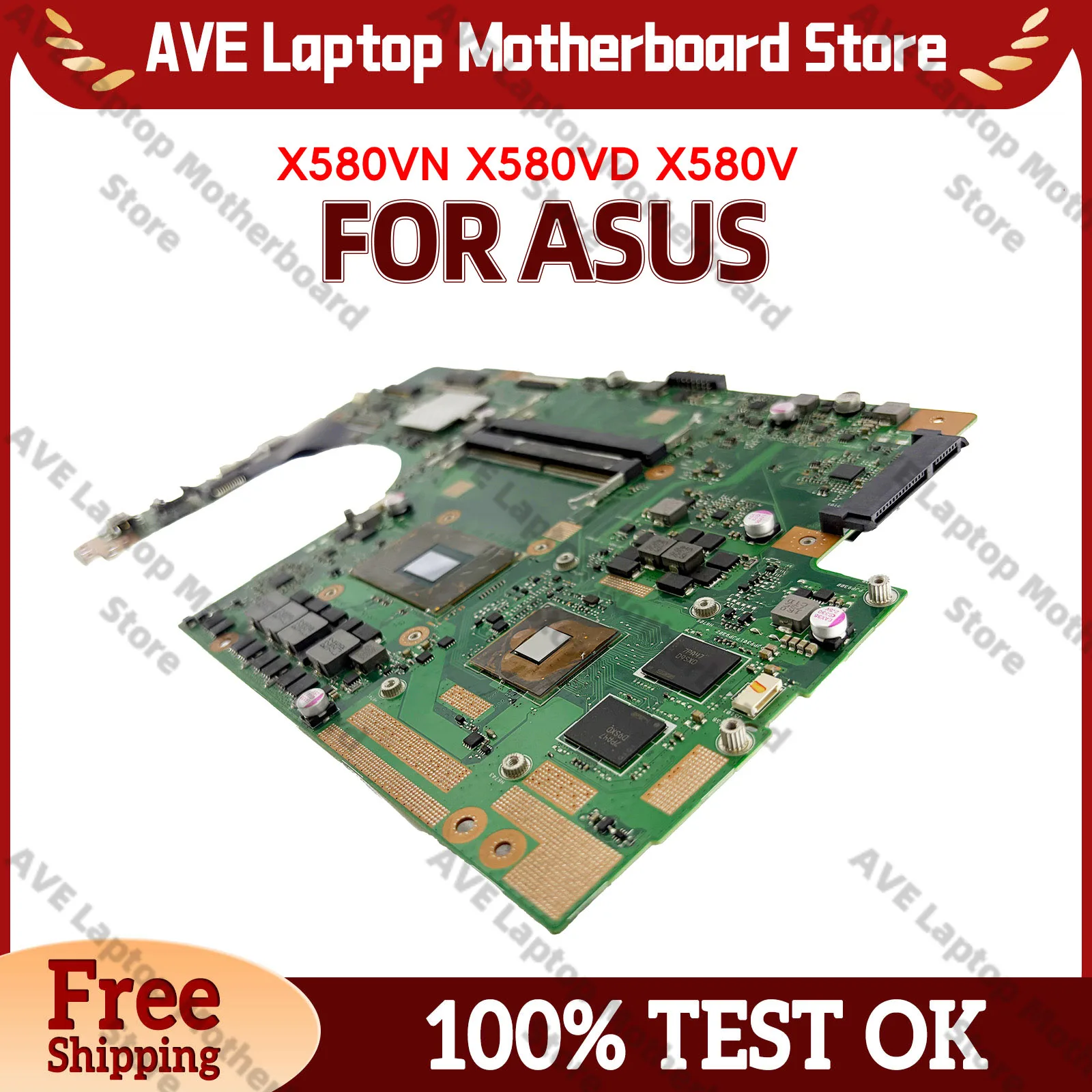 X580VD N580V Laptop Motherboard For ASUS VivoBook X580V X580VD NX580V X580VN FX580V Mainboard With CPU 100% tests OK fast ship