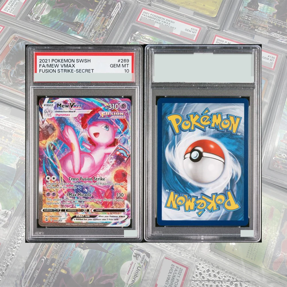 DIY Proxy PTCG Graded Collection Card Mew Vmax Secret Sword&shield Fusion Strike 269/264 English GEM MT10 Holographic Label Gift