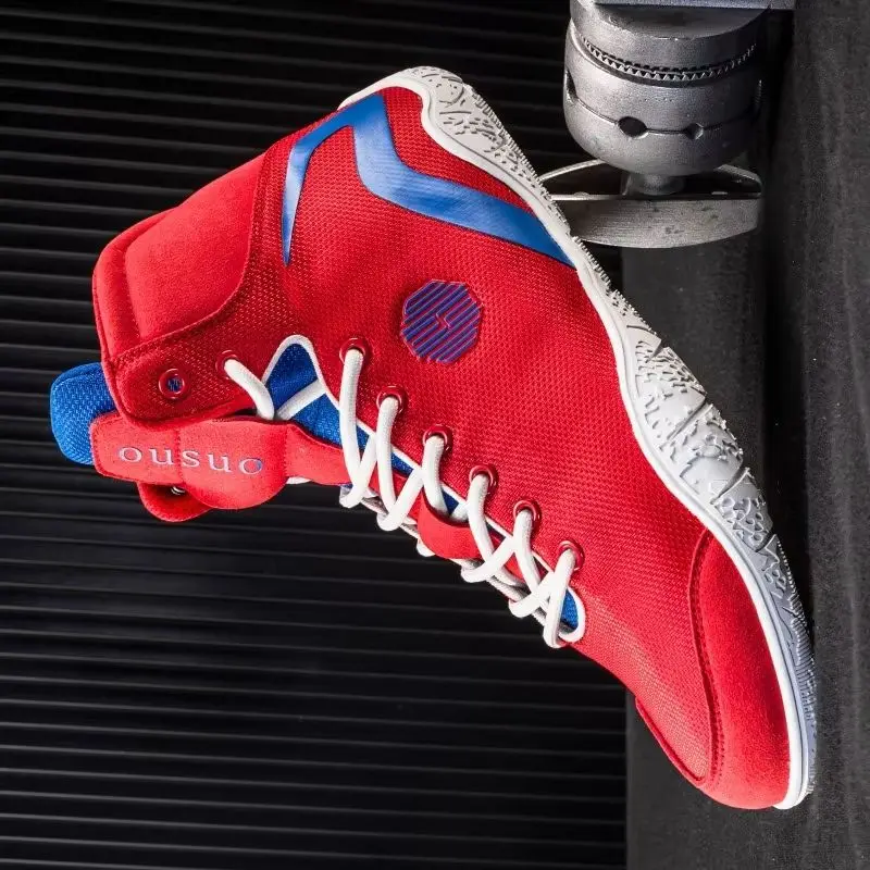

2026 New Luxury Wrestling Sneakers Man Non-Slip Gym Training Shoe Unisex Fighting Shoes for Men Mid-Top Boxing Shoes for Men