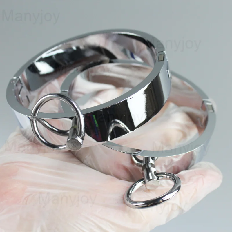 Metal Steel Bondage Handcuffs Ankle Cuffs Neck Collar Slave BDSM Restraint Adult Lock Sex Toys for Couples Sex Set Women Men