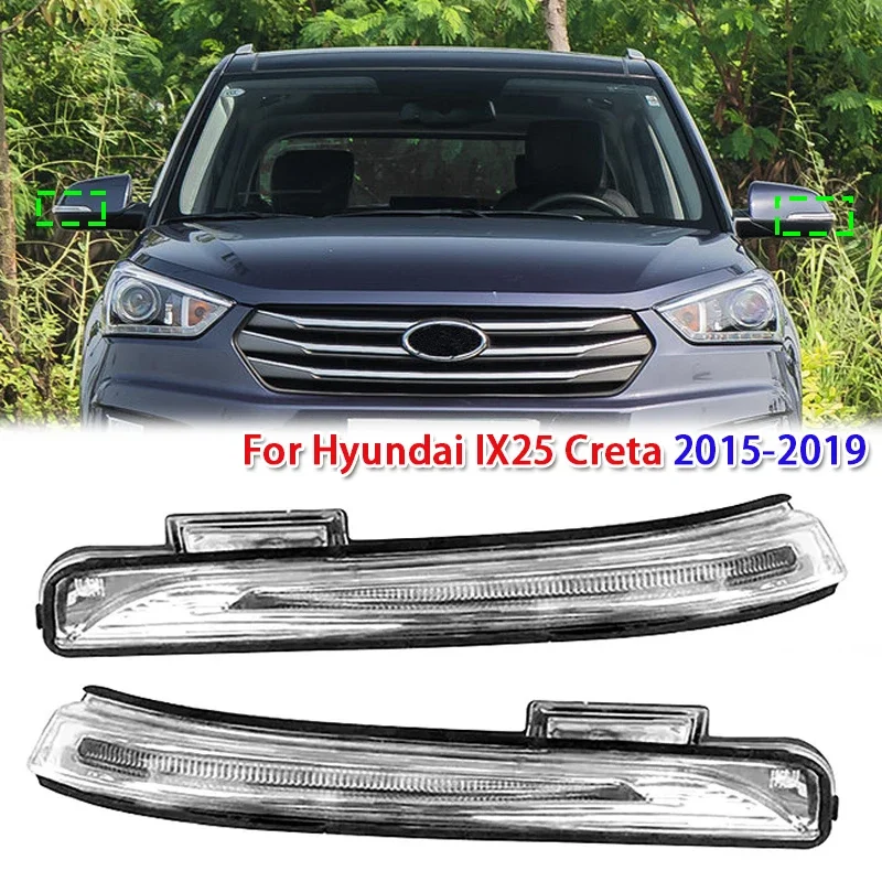1/2pcs naklejka na samochodowe lusterko wsteczne światła sygnalizacyjne skrętu dla Hyundai IX25 Creta 2015-2019