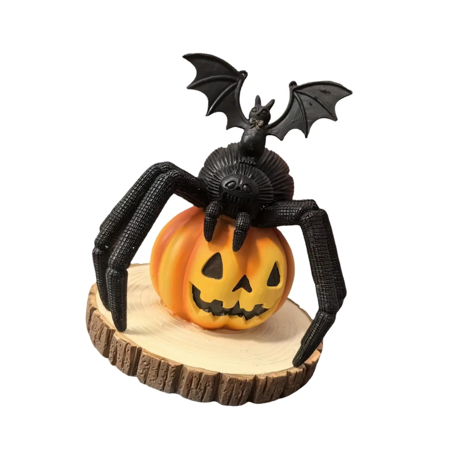 تمثال اليقطين العنكبوتي الخفافيش النحت مجموعة هدايا الهالوين الحرف الفنية الراتنج
