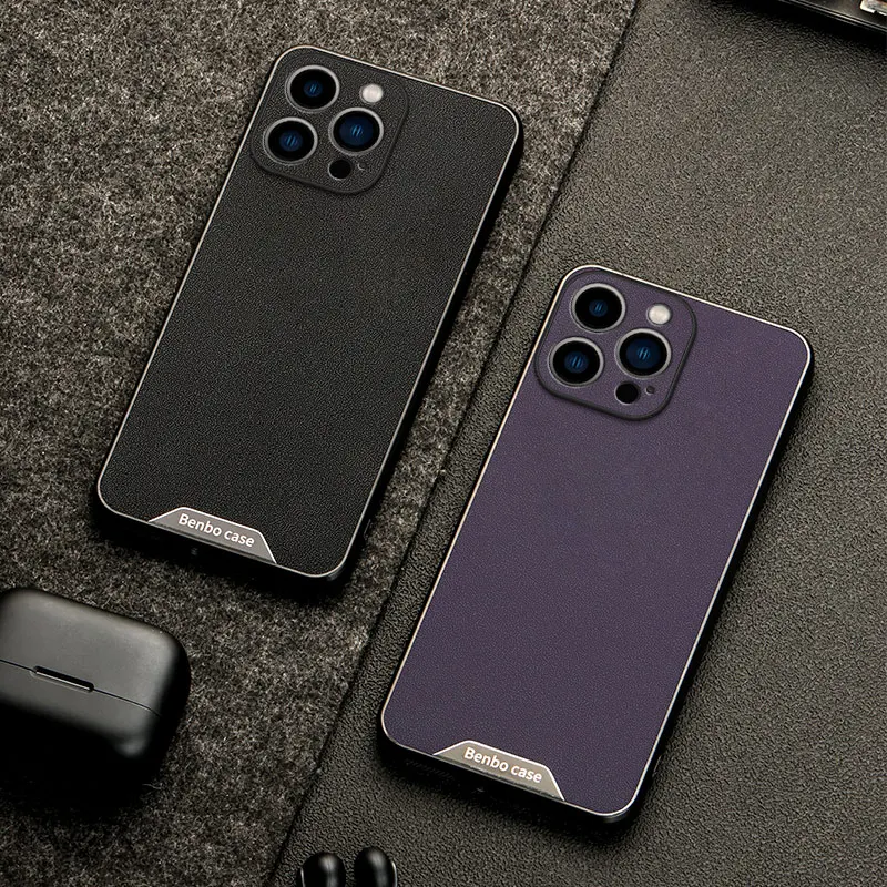 Luxuriöse Benbo-Leder-Handyhülle für iPhone 11 12 13 14 15 16 Plus 17 e Pro Max Air Modische Stoßfeste Rückseite Fundas – Detail 8