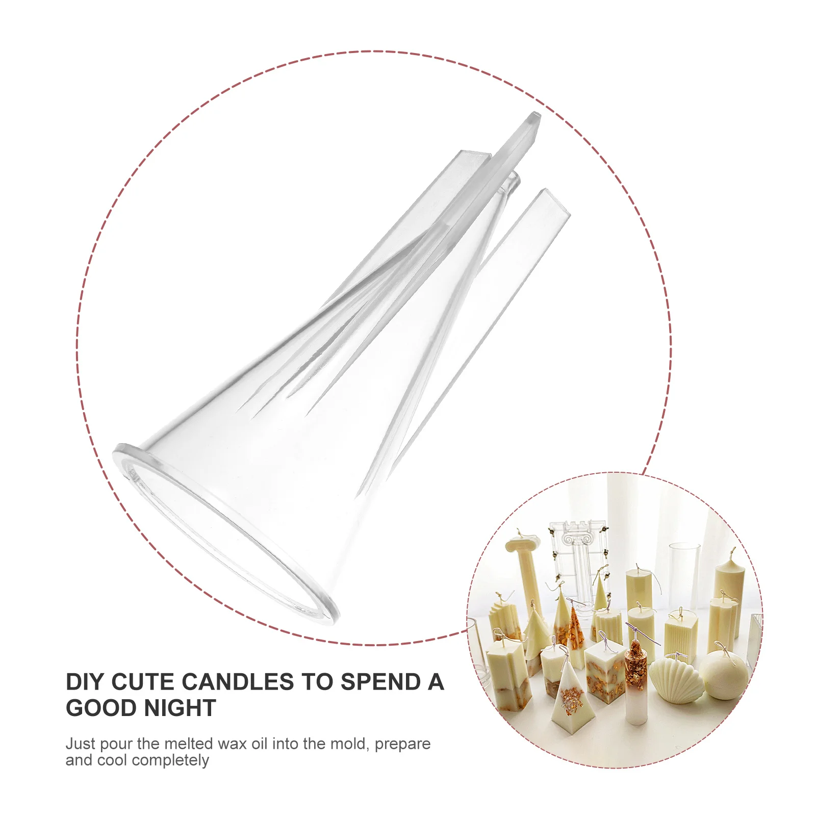 

Creative Durable Acrylic Cone Mold Handmade DIY Making Tool for Wax Aroma Decoration Unique DIY Mold