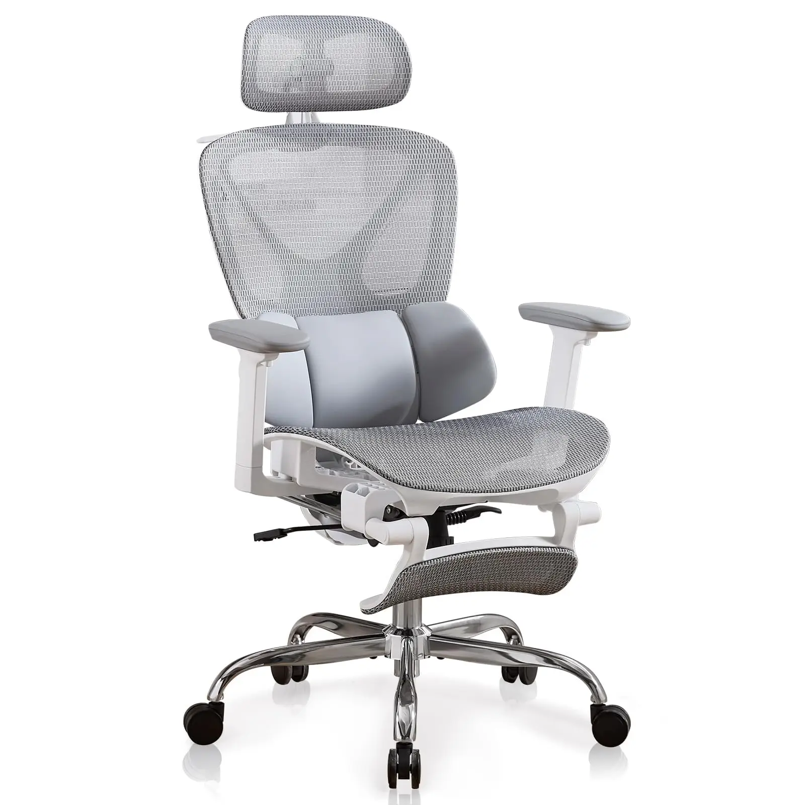 

Ergonomic Grey Office Chair with 6D Armrest and Footrest Modern Design New Backrest Adjustable for Office