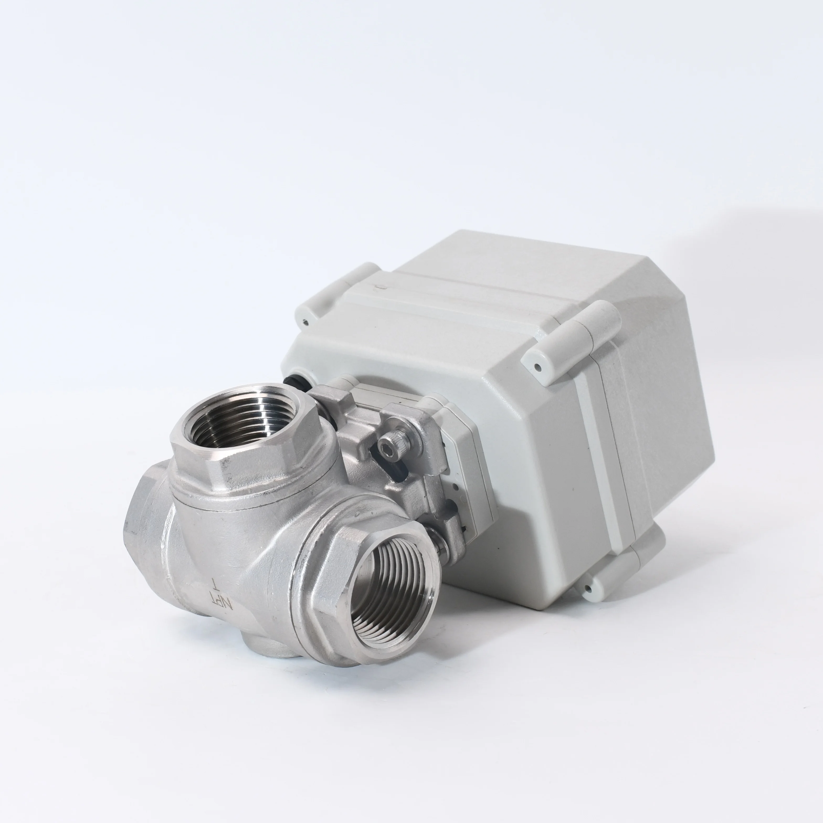 1/2  DN15 L port motorized valve 3 way auto return ball valve