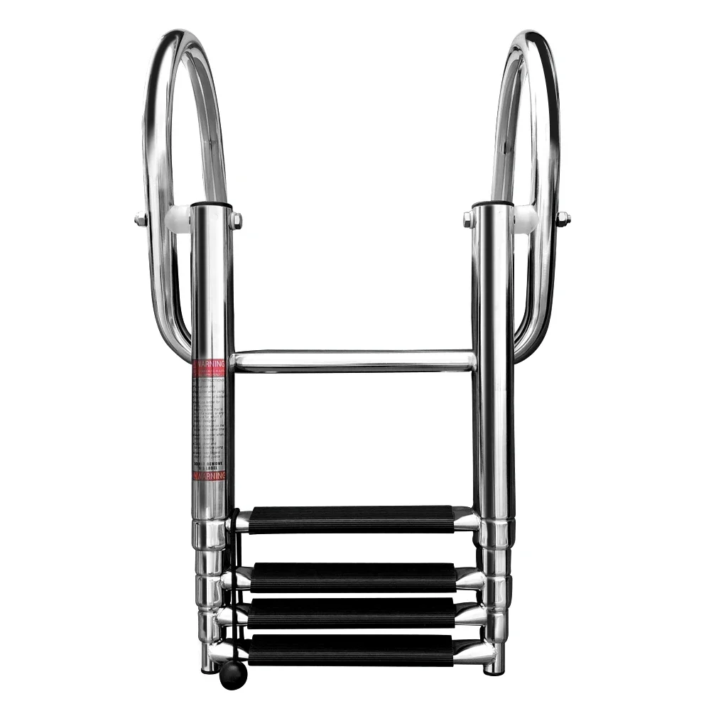 Stainless Steel Boat Boarding Telescoping Ladder, Sliding Folding, Swimming Launching Ladder, Boat Accessories, 4 Step