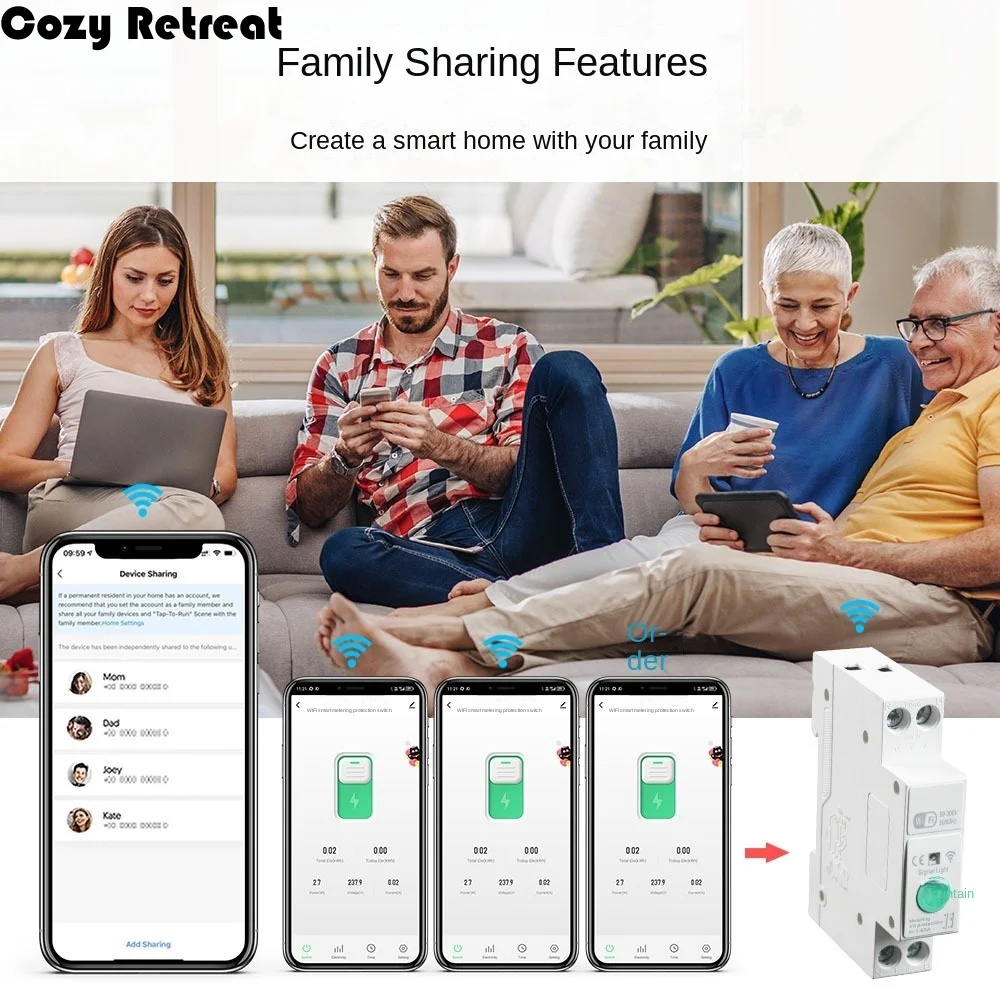 

Remote Voice Control Tuya WiFi Smart Circuit Breaker Electricity Statistics Monitoring Smart WiFi Circuit Breaker Switch