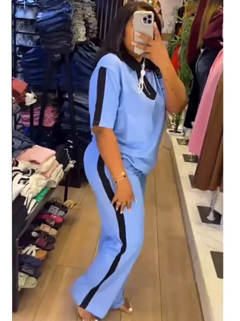 

2 Piece Women Sets Dashiki African New Arrival Summer Autumn Matching Sets Two Pieces Sets Top Pants Suits Outfits Clothing