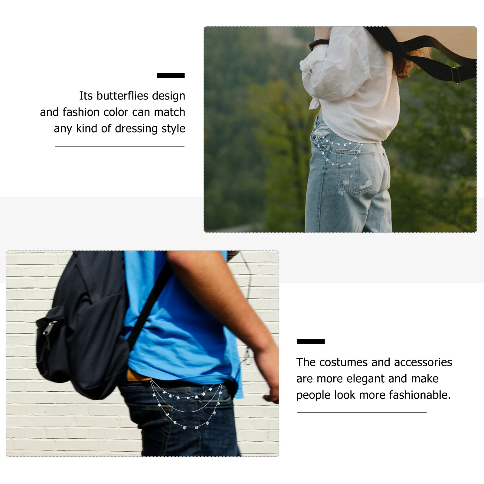 

Multi-Layer Waist Chain Stylish Belt Body Jewelry Fashion Trouser Chain Bag Pendant Hip Hop Punk Accessory