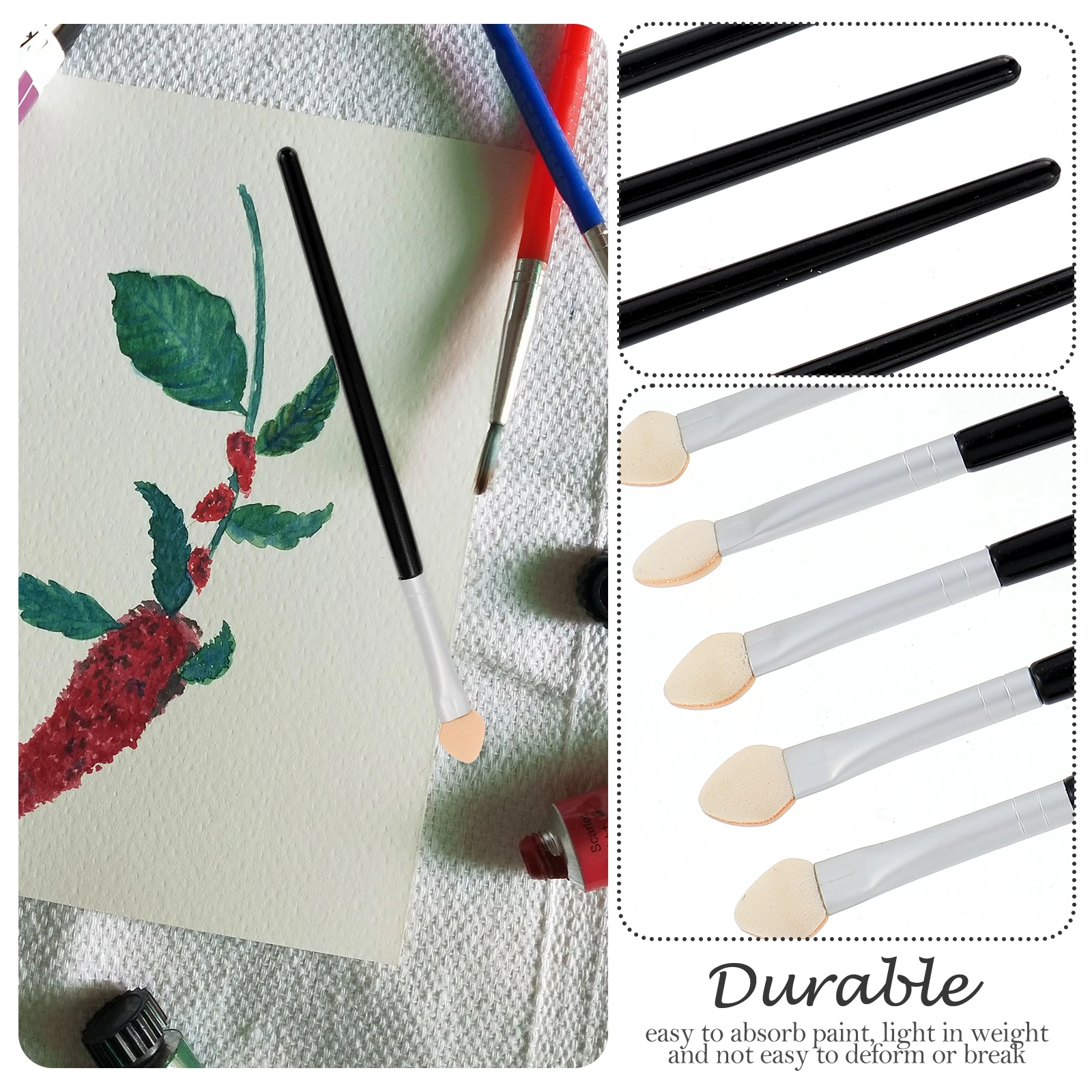 

20Pcs Kids Sponge Paint Brushes Portable Washable Painting Tools for School Nursery Art Studios and Parties Paint Sponge