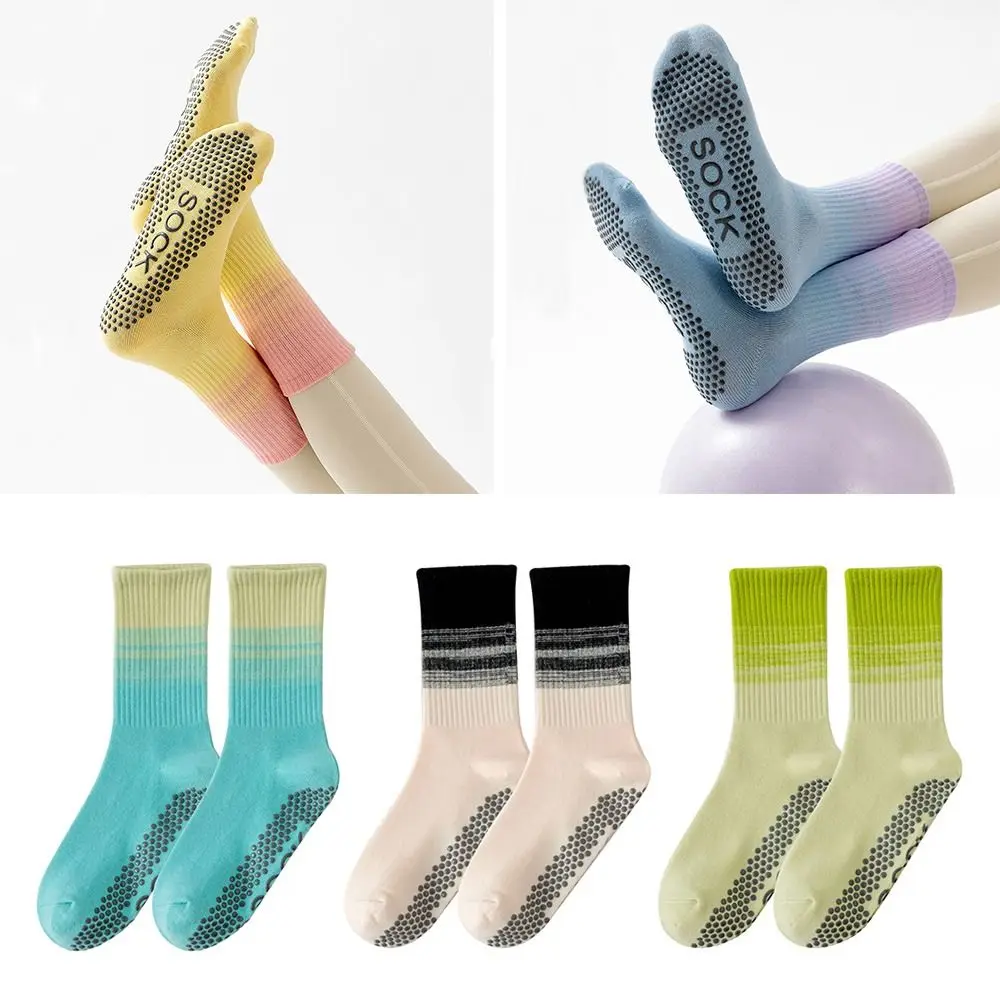 

Повседневные хлопковые носки для пилатеса, дышащие эластичные носки для йоги, нескользящие впитывающие пот спортивные носки
