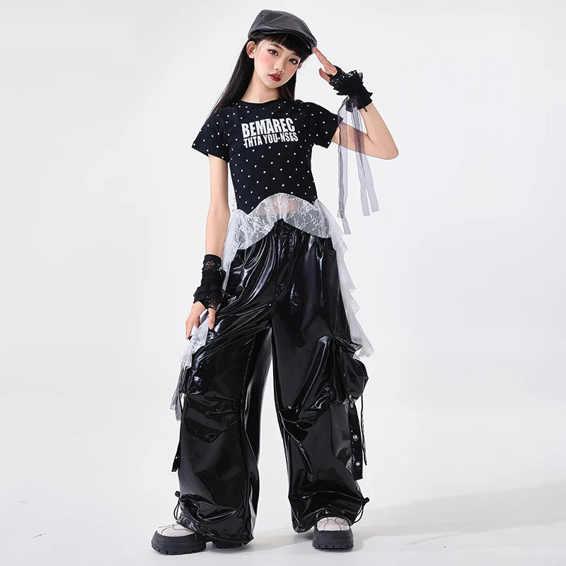 Kids Hip Hop Dans Kostuum Kinderen Ballroom Dans Kleding Voor Meisjes Jazz Kleding Stage Performance Kpop Outfits SL13286