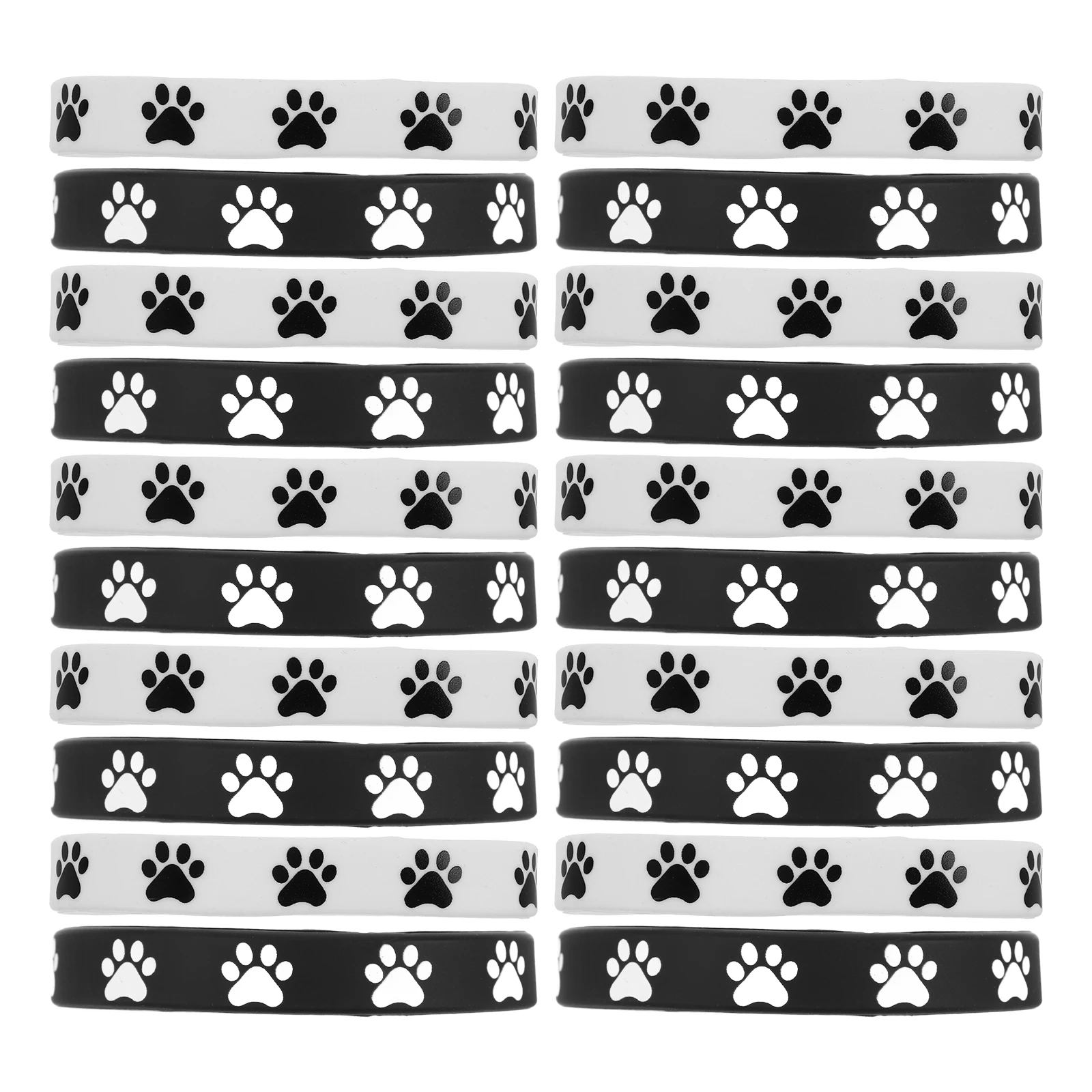 

48Pcs Rubber Wristbands Paw Print Multi-Color Stretchy Comfortable Party Favors for Birthday Dog Theme Events Accessories