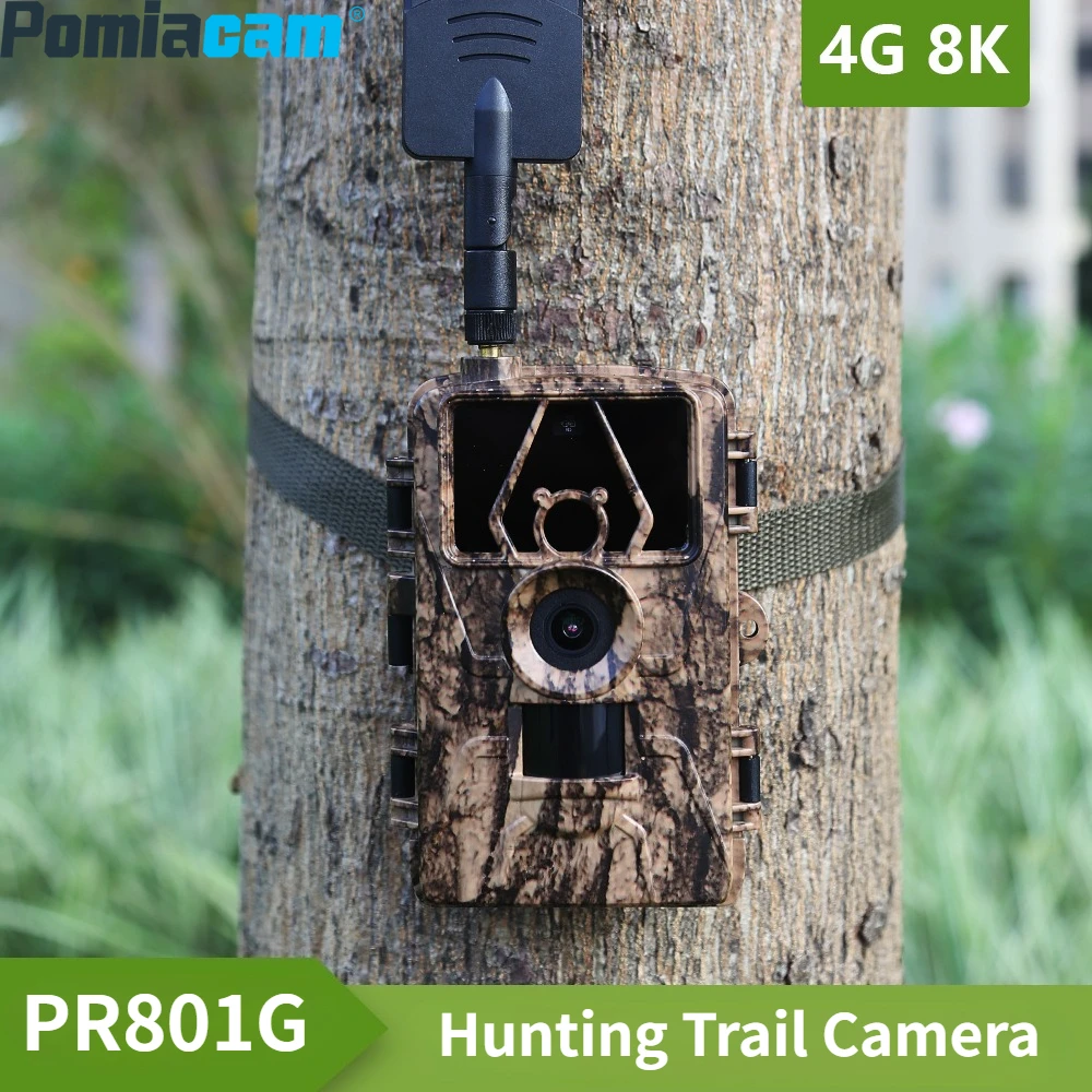 

PR801G 4G LTE Hunting Camera 60MP Photo 8K Video Night Infrared Animal Tracking IP66 Waterproof House Security Trail Camera