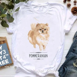 2024 Just  A Girl Who Loves Pomeranian Graphic Print Tshirt Women'S Clothing Funny White T Shirt Femme Dogs Lover T-Shirt Female