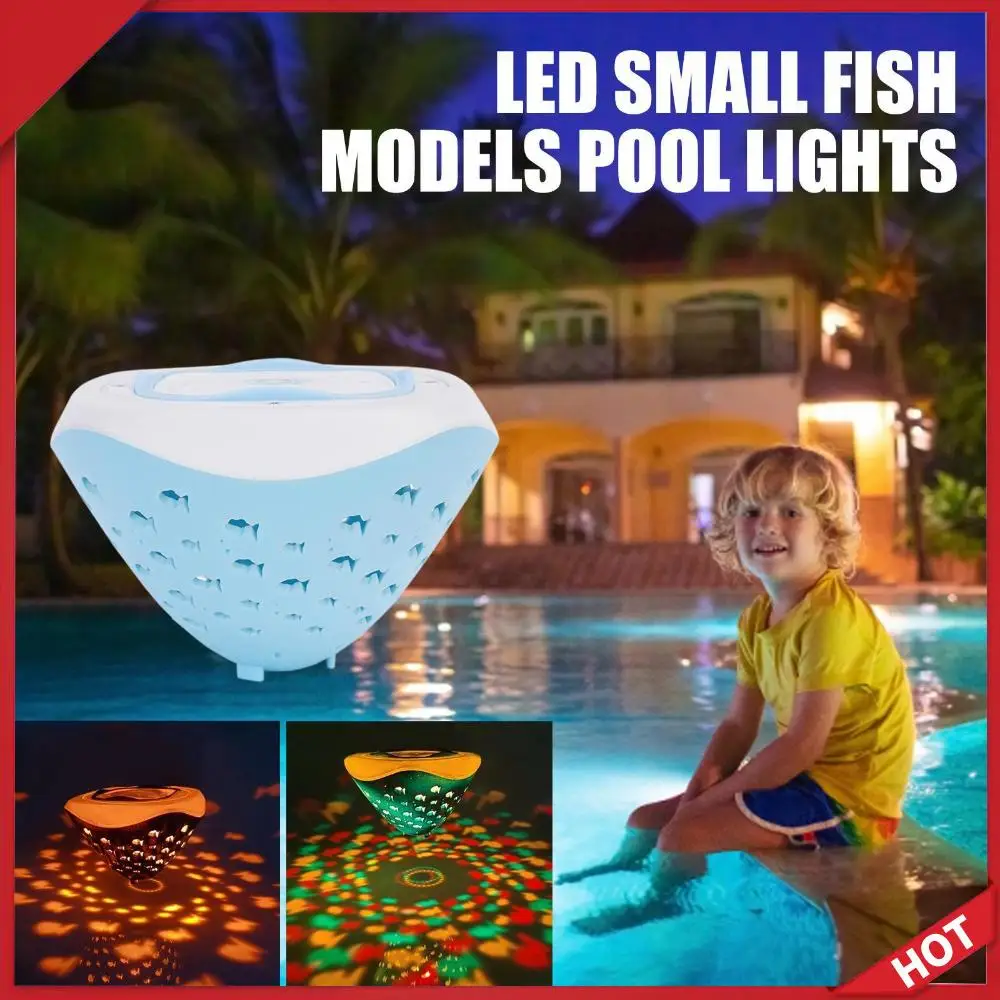Colorful Underwater Lights Fish Pattern Multi Color Underwater Lamp 4 Colors Battery Operated for Disco Pool Party