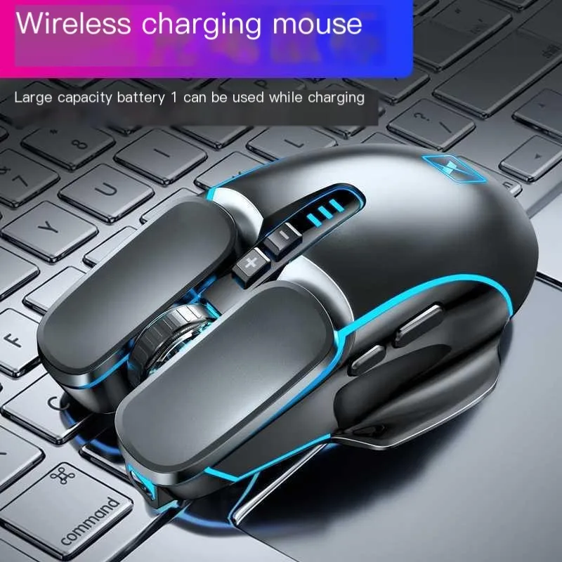 

Wireless Gaming Mouse Rechargeable LED Cool Lighting Mause 2400 DPI Laptop 2.4G Wireless Esports Mouse For PC Gamer Office