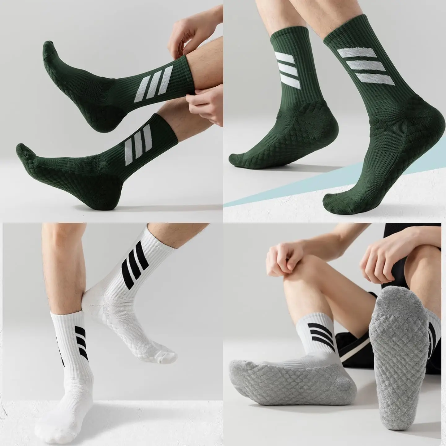 زوج واحد من الجوارب الرياضية للجنسين قابلة للتنفس وسريعة الجفاف ومضادة للانزلاق وماصة للعرق في الهواء الطلق والجري وكرة السلة وركوب الدراجات