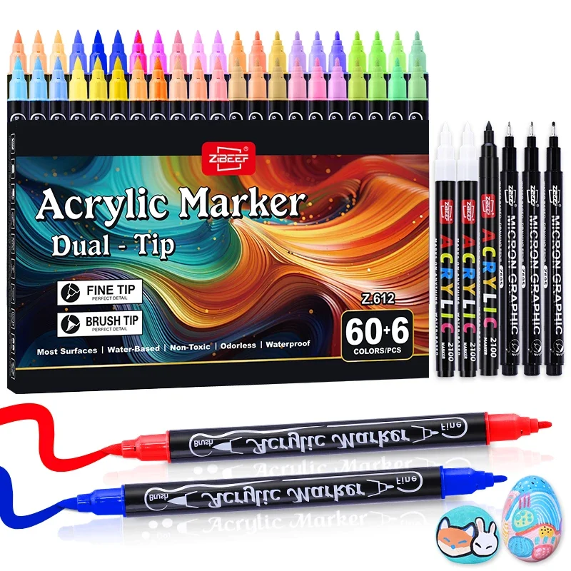 

New 66 Colors Marker Pen Set Color Markers Alcohol Art Markers Refillable Dual Tips Sketching Drawing Manga School Art Supplies