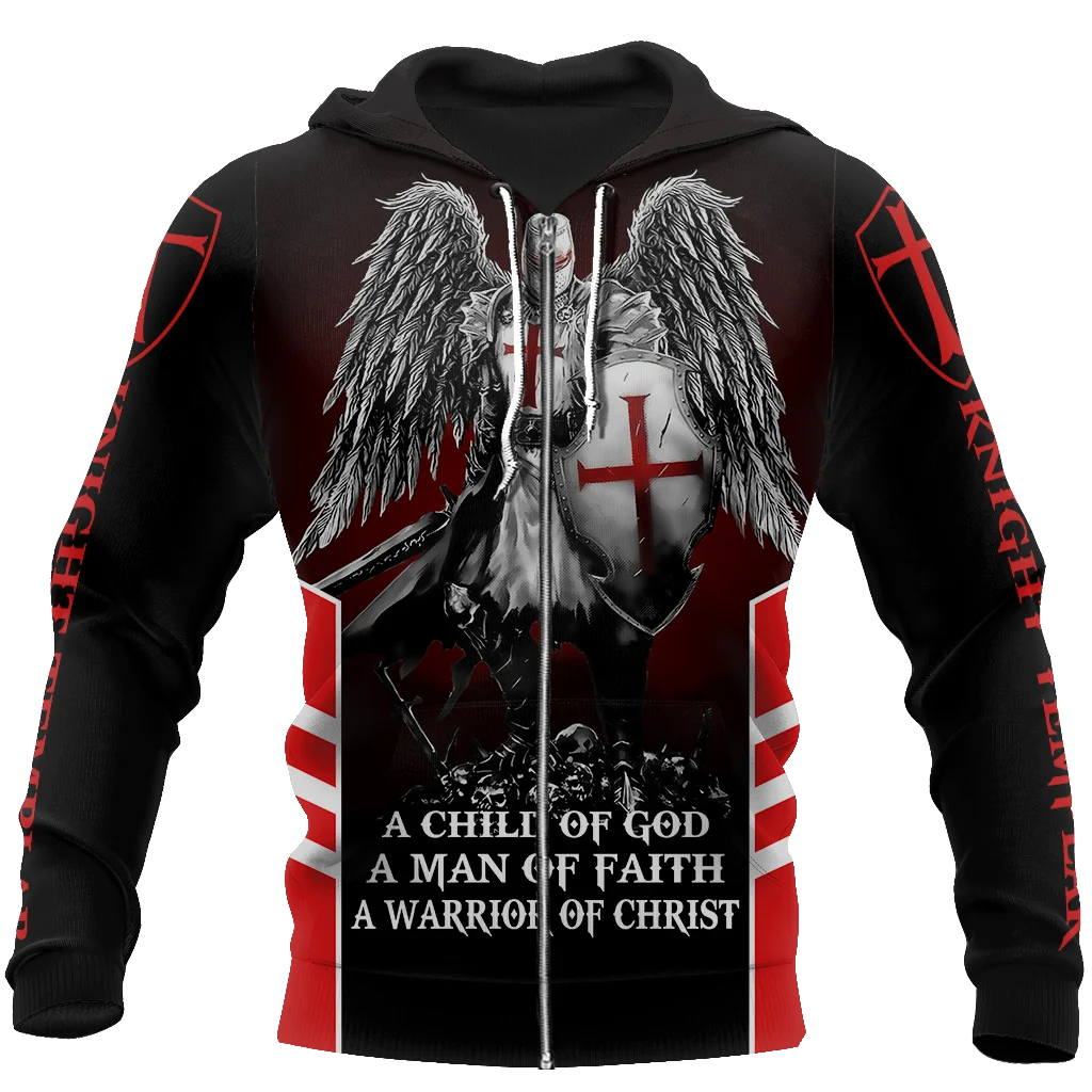 

Men's Zipper Hoodies Jesus Cross 3D Printed God New Autumn And Winter Cool Harajuku Knights Templar Long Sleeve Pullover for Men