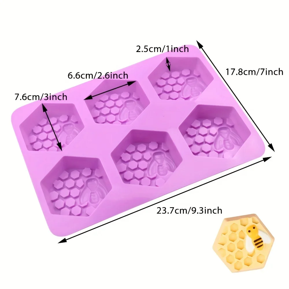 Bee Honeycomb Soap Candle Silicone Mold 3D Cupcake Cups Muffin Baking Pan Cake Mousse Jelly Candy Chocolate Craft Ice Cube Tray