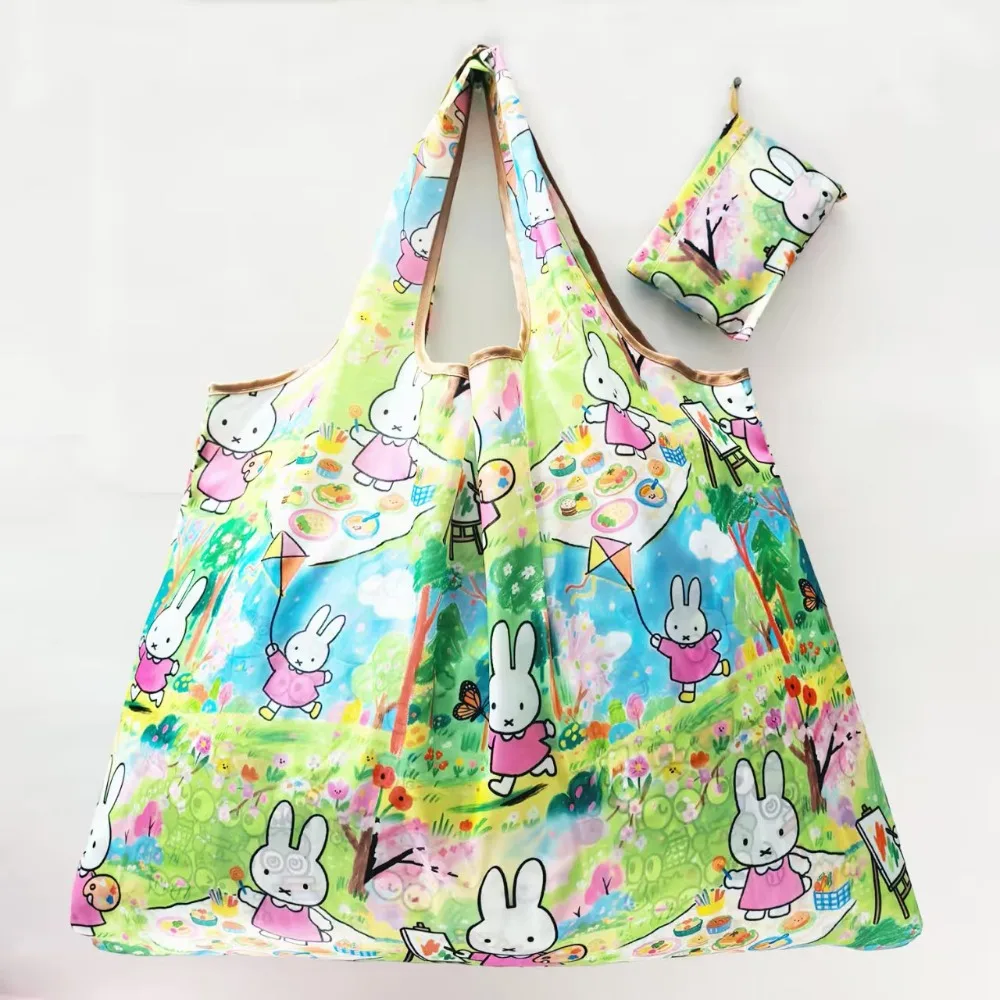 Cartoon Miffy Folding Environmentally Friendly Bag Supermarket Shopping Bag Portable Grocery Storage Bag Shopping and Travel - view 4