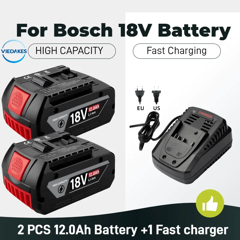 

100% viedakes 18v battery suitable for bosch akku 18v BAT619G BAT610 BAT610G 18v power tools w/Fuel Guage