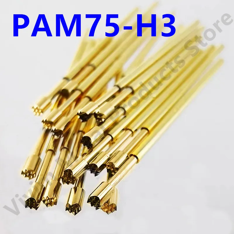 20/100pcs PAM75-H3 Spring Test Probe Gold-plated Head 1.50mm PM75-H3 Length 27.8mm Test Tool Metal Test Pin Pogo Pins PM75-H