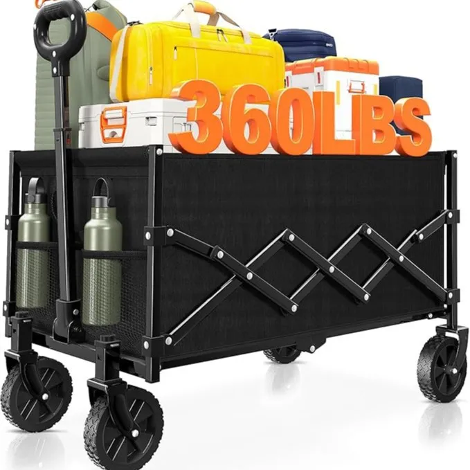 

Collapsible Wagon Cart Foldable - Lightweight Portable Heavy Duty Folding Beach Wagons With Wheels