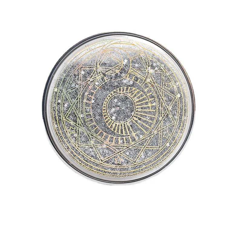 حاوية عدسات محارة على شكل نجمة رملية متدفقة مع مرآة عدسات لاصقة محمولة للنساء صندوق تخزين العدسات اللاصقة مجموعة السفر