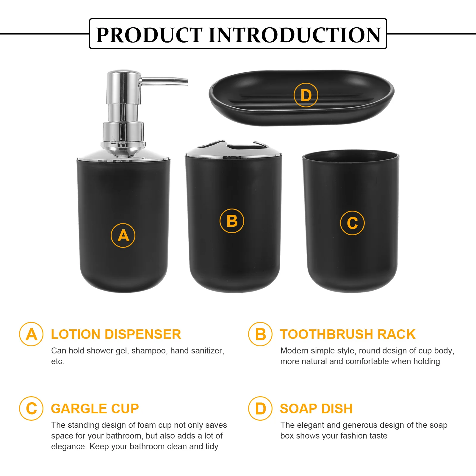 

1Set Bathroom Washing Accessories Plastic Toothbrush Holder Cup Soap Tray Lotion Bottle Home Hotel Use Reliable Supplies