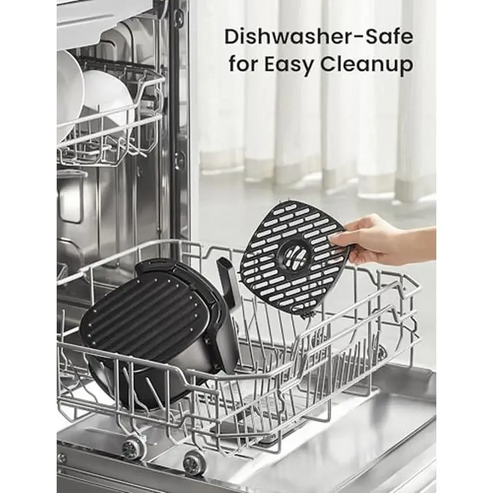مقلاة هوائية مدمجة 2.2QT، 12 خيارًا للقائمة، مؤقت وتحكم في درجة الحرارة 180-400 ° F Dishwasher-Safe Rapid Air Circulation Tech توفير المساحة