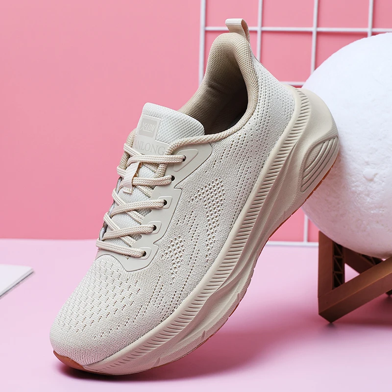 

New Women's Fashionable Sports Shoes Thick-soled Soft Running Shoes for Women Breathable Mesh Casual Sneakers Zapatillas Mujer