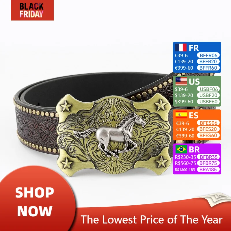 

Punk Animal Carving Big Board Buckle Belts for Men Retro Western Cowboy Embossed Jeans PU Waist Belt Clothing Accessories Gift